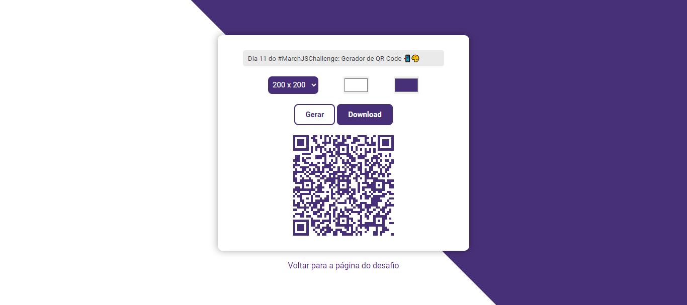 Dia 11: Gerador de QR Code