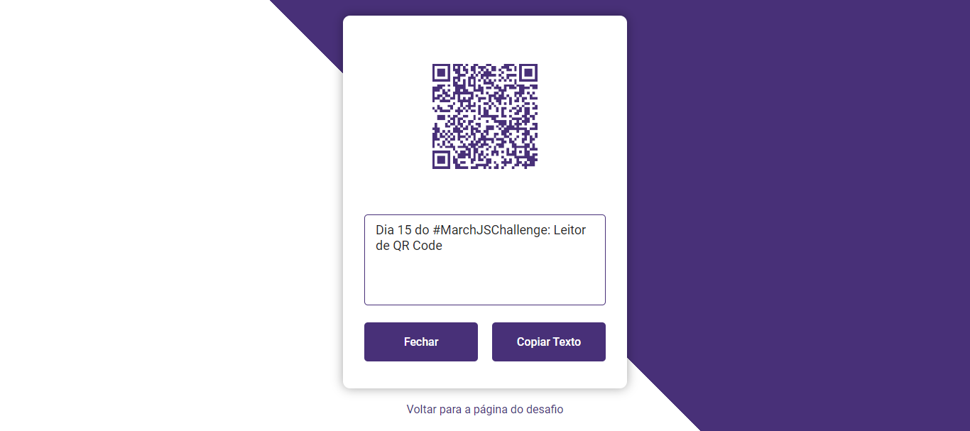 Dia 15: Leitor de QR Code