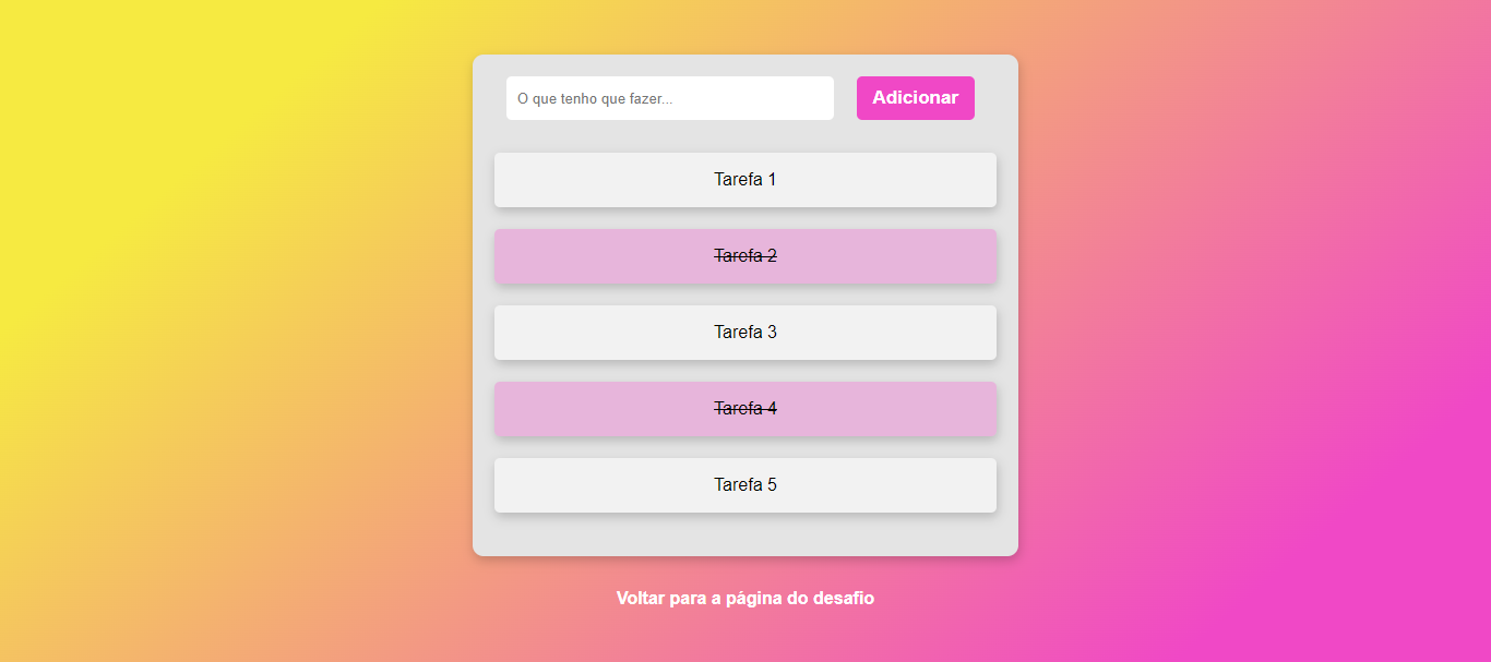 Projeto dia 2: To Do List