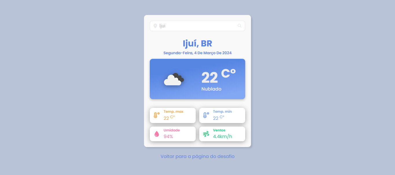 Projeto dia 4: Weather App