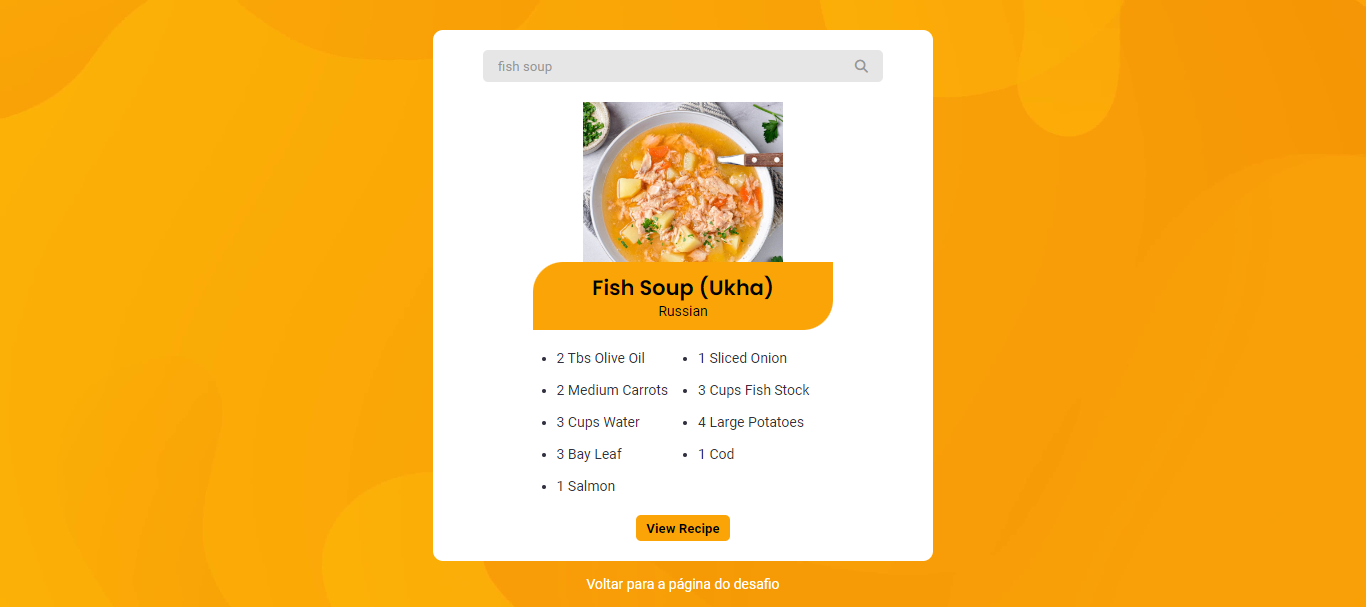 Projeto dia 8: Recipe App